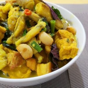 Ếch nấu chuối đậu