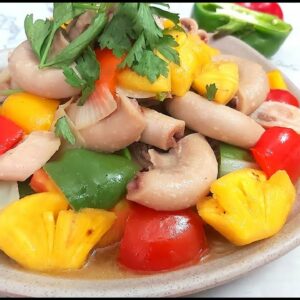 Dồi trường xào cà chua