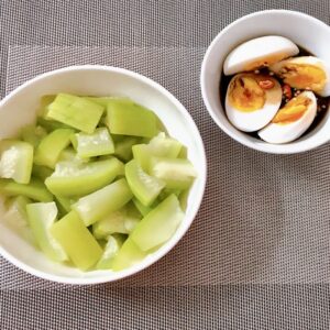 Bầu luộc + trứng