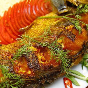 Cá chép giòn nướng muối ớt