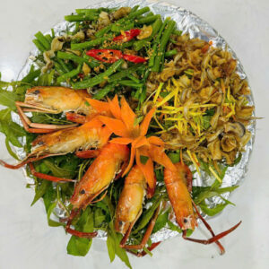 Combo Tôm càng xanh, Ốc móng tay rau muống, Gỏi khô lìm kìm
